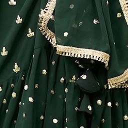 ODETTE Embroidered Sequinned Semi-Stitched Lehenga & Unstitched Blouse With Dupatta image 5
