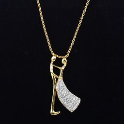 SHILLYN Gold-Plated Cubic Zirconia Studded Luxe Pendant With Chain-image-58