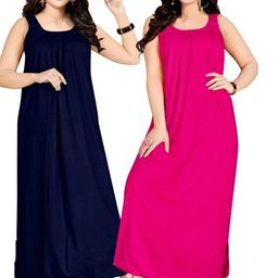 SAJATA Blue Pure Cotton Nightdress-picture-2