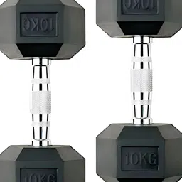 HackerX Set Of 2 Fixed Weight Dumbbell -10Kg Each image 1