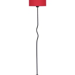 Devansh Red & Black Iron Floor Lamp With Shade image 3