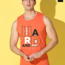 WOOSTRO Pack Of 2 Printed Combo Cotton Innerwear Vests VWS26(HARD ORANGE)(PLAIN BLACK)-image-49