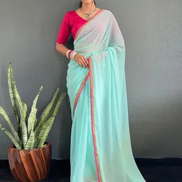 LeeliPeeri Designer Embellished Poly Georgette Ready to Wear Saree-image-30