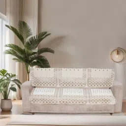 BREVARD Off White Embroidered Other Sofa Cover-image-86