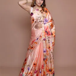 kriyafashion Floral Printed Satin Saree-picture-39