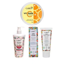 CARET ORGANIC Set of 3 Vitamin C Cream, Cleanser Face Wash & Total Moisture Body Lotion-3