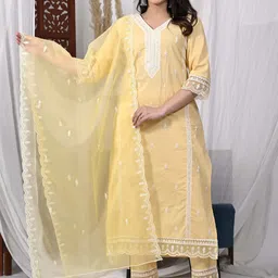 Anouk Women Ethnic Motifs Printed Regular Pure Cotton Kurta with Trousers & With Dupatta-picture-50