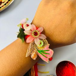 Tipsy closet Unisex Pink Wraparound Rakhi-image-4