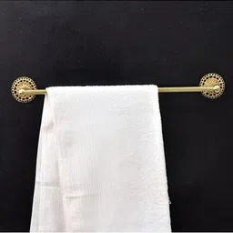 Indianshelf Gold-Toned Textured Brass Towel Rod-image-99