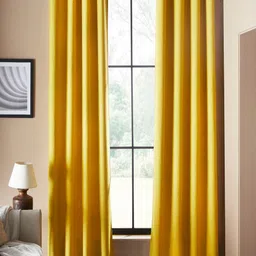 Deco Window Yellow Set of 2 Room Darkening Long Door Curtain-45