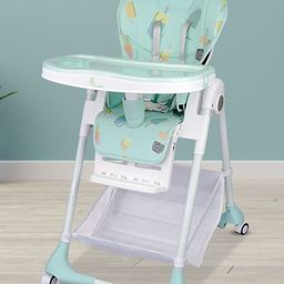 R for Rabbit Marshmallow Blue & White Printed Adjustable High Chair-picture-24