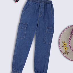 YK Girl SolidRegular Fit Mid-Rise Slash Knee Jeans-image-7