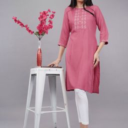Shruthi Women Floral Printed Thread Work Floral Liva Kurta-image-87