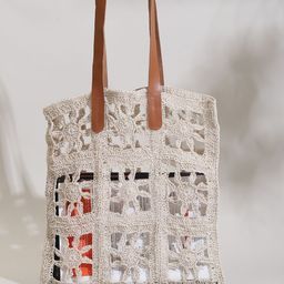 ITIHASIKALA Sunflower Self Design Geometric Jute Structured Tote Bag-42