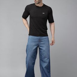 TICOSS Men Pack of 2 Self Design T-shirt image 4