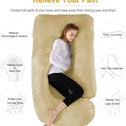 Luxurious Imported Velvet Microfibre Solid Pregnancy Pillow Pack of 1-picture-23