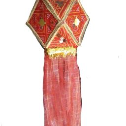 SND-Kandil004 Red, Gold Cloth, Polyresin Hanging Lantern-picture-22