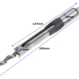 inditrust 1pc 1/2inch Square hole drill bits wood mortising chisel for Woodworking Auger Tool Mortise drill bit drilling dia 12 mm. image 2