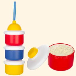 badal kidz 3 Layer Portable Baby Food Milk Powder Container | Storage Box Bottle Container- Plastic image 3