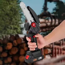 vastarpara Cordless Battery Powered with 48V Rechargeable With 1 Chain Hand Handheld Chainsaw for Tree Trimming & Branch Pruning Wood Cutting Chainsaw Cordless Chainsaw image 3