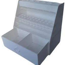 wkm Micropipette Stand for 6 Pipettes with Drawer - Polypropylene Test Tube Rack image 2