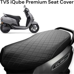 TVS IQUBE Premium Seat Cover Cushion Seat Cover PU Leather Single Bike Seat Cover For TVS NA-image-5