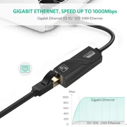 microware USB 3.0 to Ethernet Adapter, Driver Free 10/100/1000 Mbps Network RJ45 LAN Wired Gigabit Ethernet Adapter for Windows 10, 8.1, 7, XP, Linux, Mac OS, Chrome OS Lan Adapter image 3