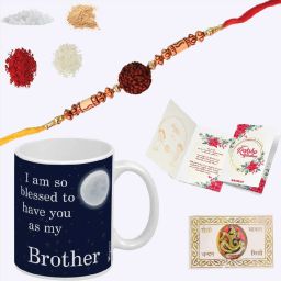 Rudraksh 20-468_15_4_MG21_WHT Plastic (PVC) Chawal Roli Pack, Rakhi, Greeting Card, Mug Set-image-25