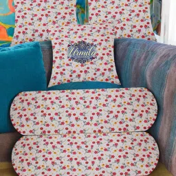 2 Bolster 3 Cushion Microfibre Floral Bolster Pack of 5-71