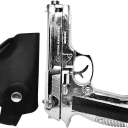 variouseye Heavy Metal Premium & Realistic Look 608 Gun Lighter with Loading Feature Windproof and Jet Flame Butane Gas Refillable Cigarette Lighter with Holster Pocket Lighter image 5