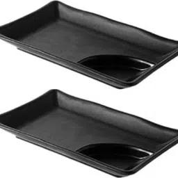 zido Pack of 2 Multipurpose Serving Platter for all types of snacks Sizzler Tray image 4