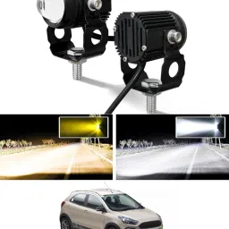 Twin Mini LED Lights High/Low Beam Amber and White For Freestyle Ford 2018 Fog Lamp Car, Motorbike, Truck, Van LED for Ford (12 V, 55 W)-14