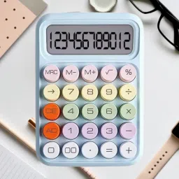 9852 Cute 12 Digit Large LCD Display, Big Round Button, Easy To Press For School BasicCalculator-6