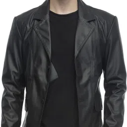 Men Solid Single Breasted Casual Blazer-image-1