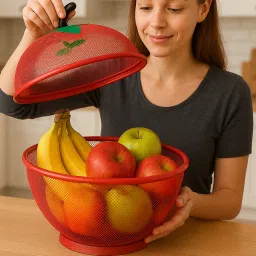 OMKRUSH Apple Shaped Decorative Fruit Basket – Ideal for Storage and Table Use Iron Fruit & Vegetable Basket-image-42
