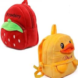 School Bag For Kids boys/girls 3-5 years Combo Bagpack (Duck-Strawberry) Waterproof School Bag-image-28