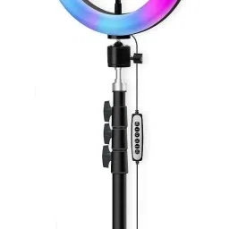 Webilla 10 inch Led RGB Color Selfie Ring Light with 7 Feet Tripod Stand, Light with Cool Warm Mix Light, Led Circle Light for YouTube Video Live Stream Makeup Light Compatible with All Smartphones Ring Flash-11