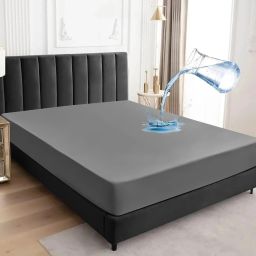 Fitted Double Size Waterproof, Breathable, Stretchable Mattress Cover-image-26