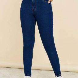 Women Skinny High Rise Blue Jeans-image-77