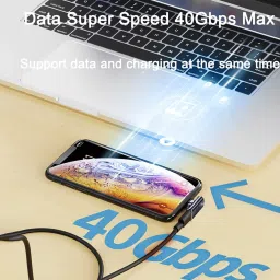 SCALEBEE Grey Type C Male to Female USB4 Magnet 40Gbps Data Transfer,PD100W Quick Charge Phone Converter image 5