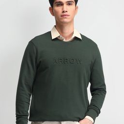 Arrow Sport Men Brand Logo Printed Cotton Round Neck Sweatshirt-image-95