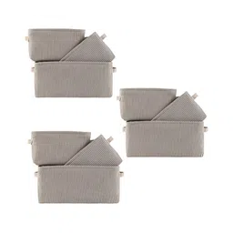 Aura White Set of 6 Regular Tote Basket Organisers-12