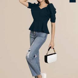 Mast & Harbour Women Pack of 2 Sweetheart Neck Puff Sleeve Top-image-46