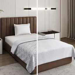 Monte Carlo Grey & White Floral Mild Winter 150 GSM Single Bed Dohar-image-55