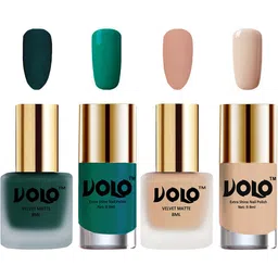 VOLO Set Of 4 Velvet Matte & Extra Shine Nail Polish - 8 ml Each & 9ml Each-12-38-26-64 image 1