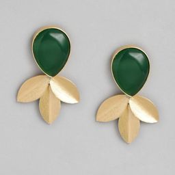 Anouk Gold Plated Beaded Tear Drop Shaped Drop Earrings image 2