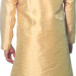 House of Aqss Men Regular Dupion Silk Kurta with Trousers image 4