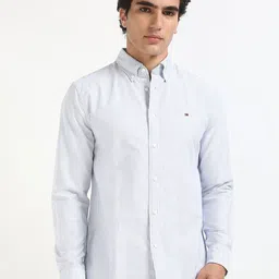 Tommy Hilfiger Men Button-Down Collar Vertical Striped Cotton Casual Shirt-picture-43
