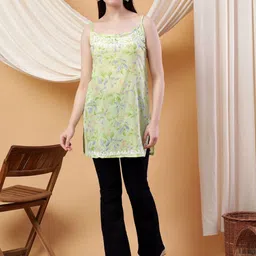 Poshak Chikan Studio Floral Printed Chikankari Chikankari Kurti-25