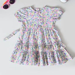 Bella Moda Print Puff Sleeve Fit & Flare Dress-16